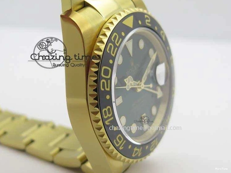 MiroTime 0216 SportInspired GMT-Master II 116718LN YG Bp-Maker Green Dial Ceramic Bezel On YG Bracelet A 3777